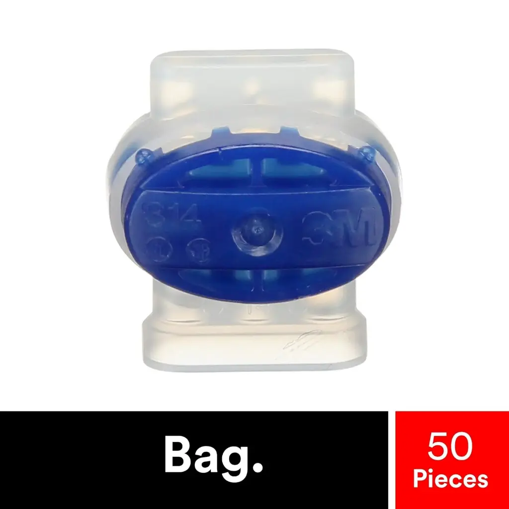 [3M Scotchlok - 80000209561] 3M Scotchlok Electrical IDC 314-Pouch Connector, Self-Stripping, Blue, 22-14 AWG - Bag of 50 